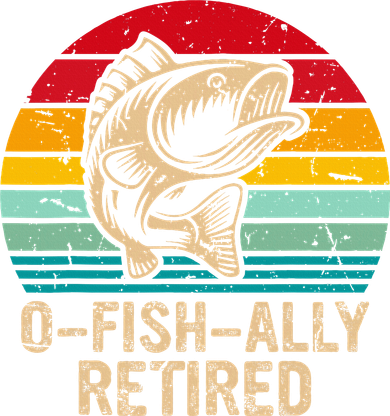 Ofishally Retired Retirement Fishing Button