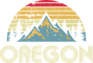 Oregon Retro Vintage Mountains Nature Hiking T Hoodie