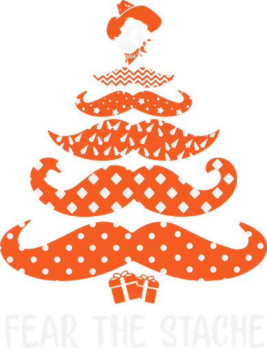 Oklahoma State Cowboys Mustache Christmas Tree Fear The Stache Beard Baby Bodysuit