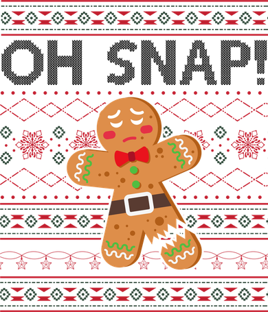 Oh Snap Gingerbread Ugly Christmas Funny Women's Hoodie