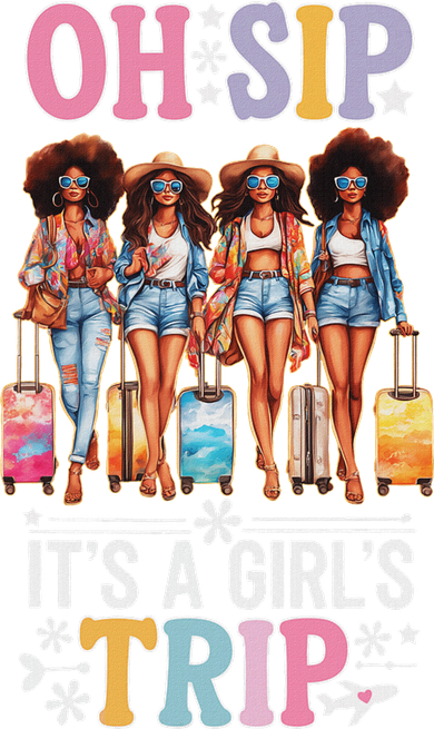 Oh Sip ItS A Girl Trip Kids Sweatshirt