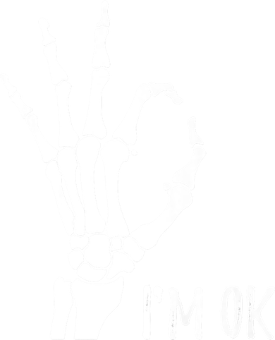 Ok Sign I'm Ok Skeleton Hand Halloween Costume Idea Toddler Long Sleeve