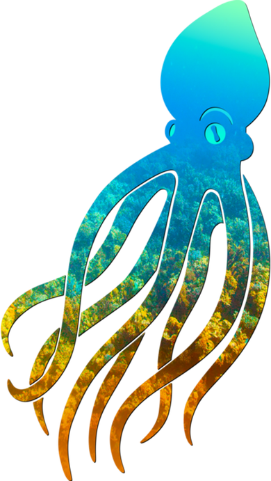 Octopus Squid Lovers Silhouette Earth Day And Ocean Week Gift Coaster