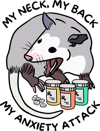 Opossum Screaming My Neck My Back My Anxiety Attack Women's Long Sleeve Shirt
