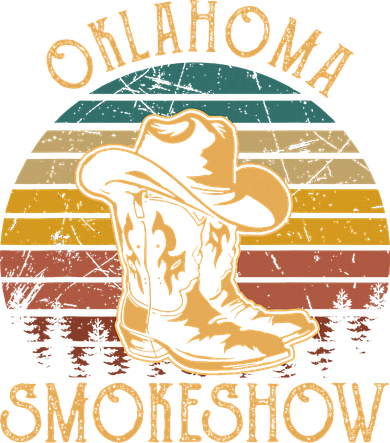 Oklahoma Smokeshow Retro Cow Boots And Hats Women's Long Sleeve Shirt