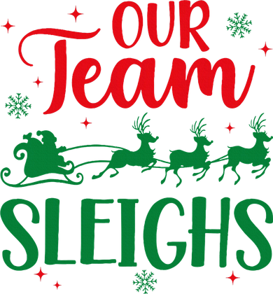 Our Team Sleighs Christmas Santa Reindeers Office Staff Kids Long Sleeve Shirt