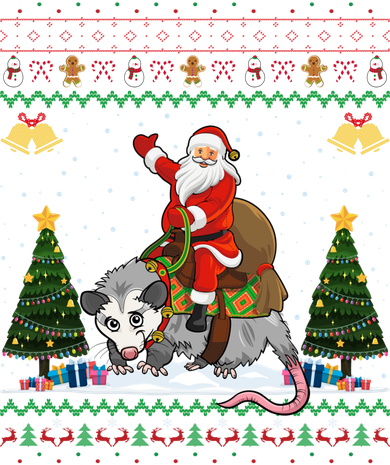 Opossum Ugly Xmas Gift Santa Riding Opossum Christmas Gift Toddler Sweatshirt