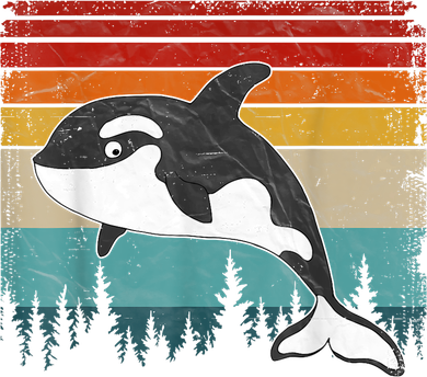 Orca Vintage Distressed Retro Style Cool Orca Toddler T-Shirt