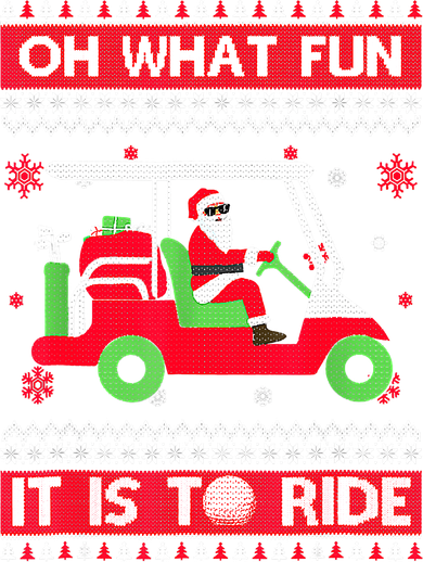 Oh What Fun It Is To Ride Golf Cart Christmas Golfing Golfer Women's Dry Zone Grid Polo