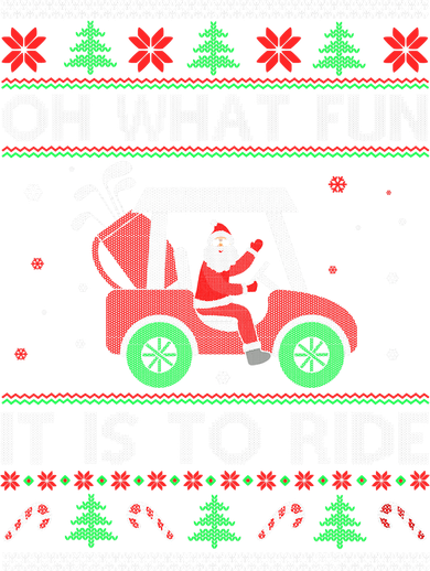 Oh What Fun It Is To Ride Golf Ugly Christmas Xmas Women's Dry Zone Grid Polo