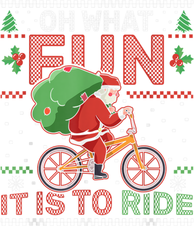 Oh What Fun It Is To Ride Bicycle Cyclist Christmas Kids Long Sleeve Shirt