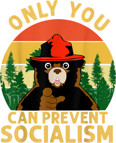Only You Can Prevent Socialism Bear Camping Vintage Anti Women's Long Sleeve Shirt