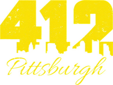 Pittsburgh 412 City Skyline Yellow Pittsburgh Button