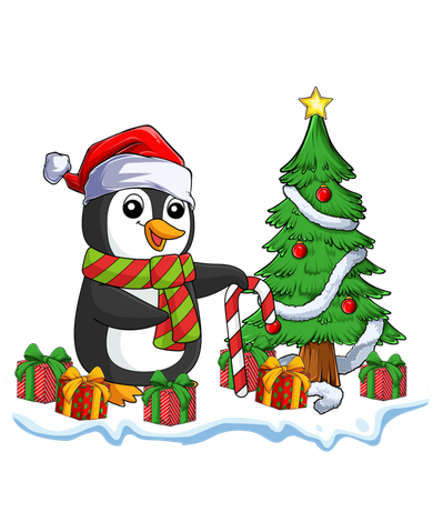 Penguins Are Cool Xmas Tree Lights Santa Penguin Christmas Gift Women's Hoodie
