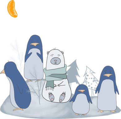 Penguins And Polar Bear Pop Art Tee Great Gift Funny Vintage Christmas Gift Bucket Hat
