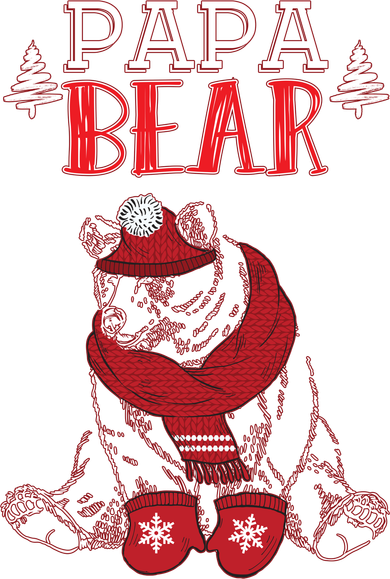 Papa Bear Christmas Santa Family Matching Pajamas Long Sleeve Shirt