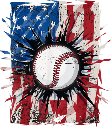 Patriotic Baseball 4th Of July Usa American Flag Mousepad