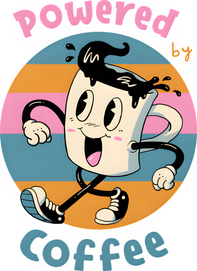 Powered By Coffee Lover Cute Coffee Cup Retro Kids Hoodie