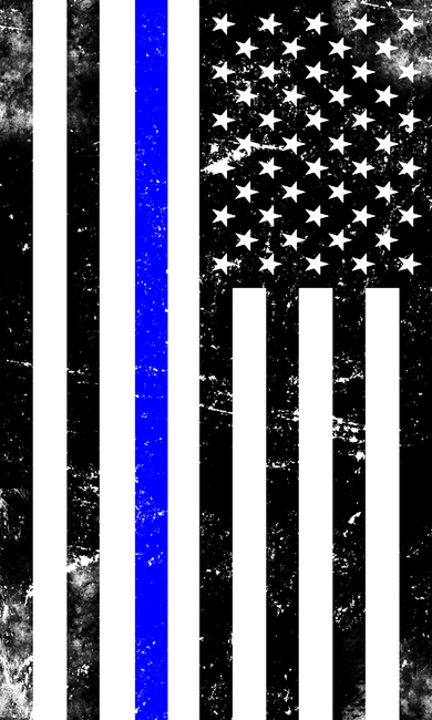 Police Blue Line American Flag Kids T-Shirt