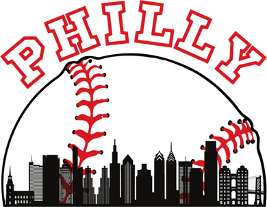 Philly Baseball Shirt Philadelphia Baseball PA Cityscape Skyline Button