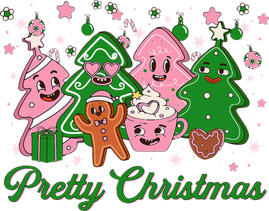 Pretty Christmas AKA Christmas Squad Pink Xmas Black Wo  Women's Tank Top