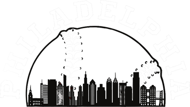 Philly Cityscape Baseball Philadelphia Skyline Vintage Button