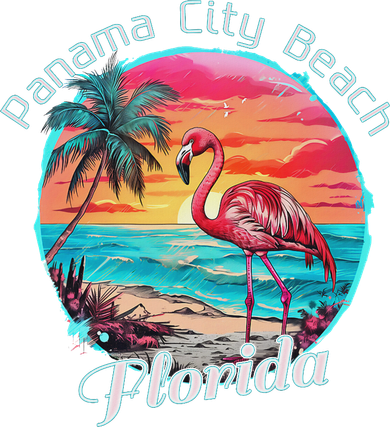 Panama City Beach Florida Beach Flamingo Tropical Souvenir Backpack