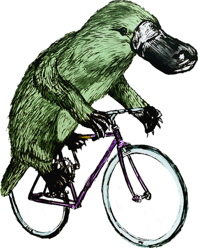 Platypus Cycling Funny Platypus Lover Platypus Bicycle Backpack