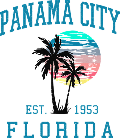 Panama City Florida Spring Vacations Beach Palm Trees Summer Kids T-Shirt