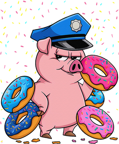 Pig Cop Funny Police Officer Doughnut Beanie