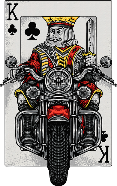 Playing Card King Riding A Road Motorcycle Toddler Long Sleeve