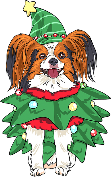 Papillon Christmas Lights Funny Xmas Dog Lover Pajama Toddler Long Sleeve
