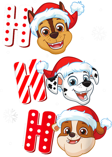 Pawpatrol Chase Marshall Rubble Christmas Santa Hats Toddler Long Sleeve