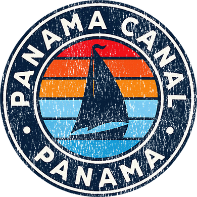 Panama Canal Panama Vintage Sailboat Retro 70s Women's T-Shirt