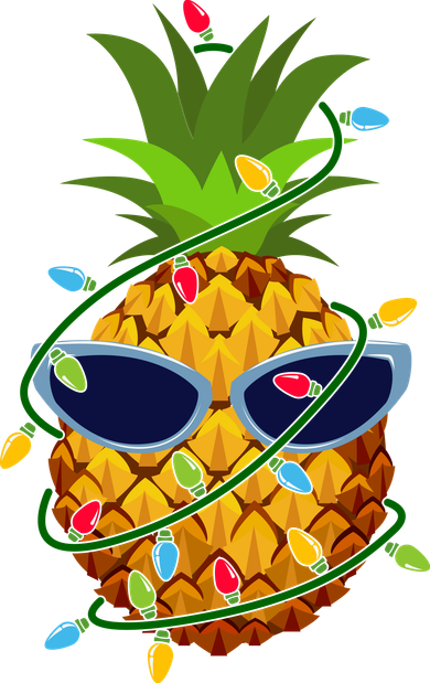 Pineapple Christmas Tree Lights Xmas Boys Sunglasses Bucket Hat