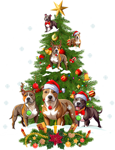 Pitbull Christmas Tree Pitbull Dog Xmas Party Great Gift Toddler Hoodie