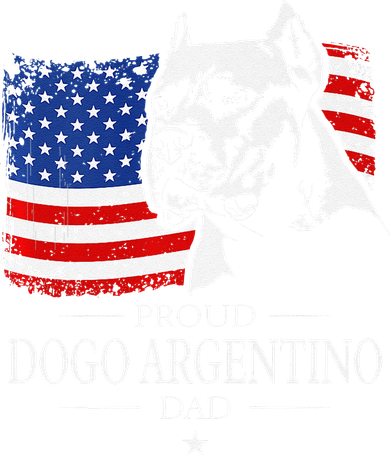 Proud Dogo Argentino Dad American Flag Patriotic Dog Ceramic Ornament