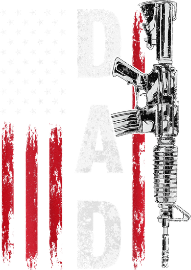 Proud Dad Daddy Gun Rights AR15 American Flag Father's Day 11oz C Handle Ceramic Mug