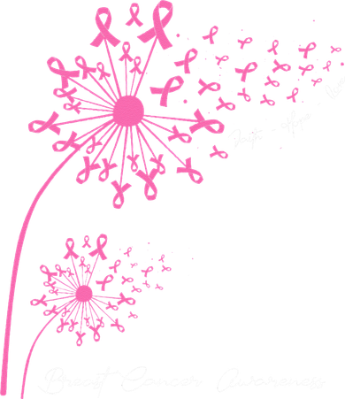 Pink Dandelion Faith Hope Love Breast Cancer Awareness Women's Hoodie