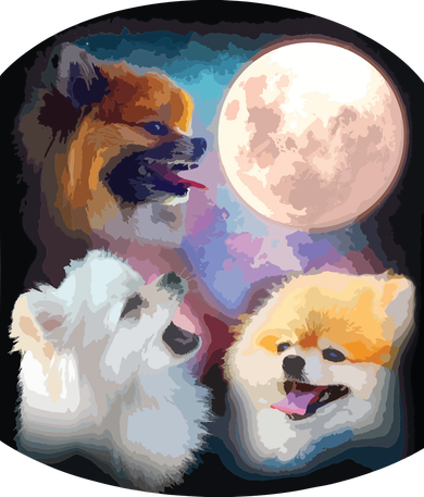 Pomeranian Dog Howling At Moon Mousepad