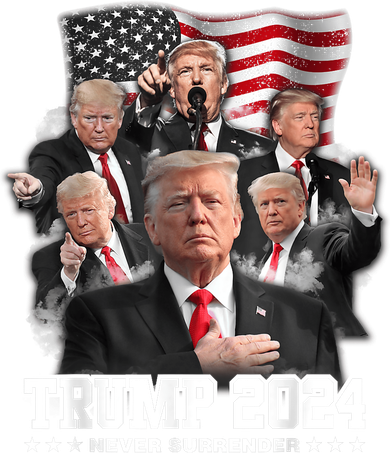 President Donald J Trump 2024 Never Surrender Pajama Set