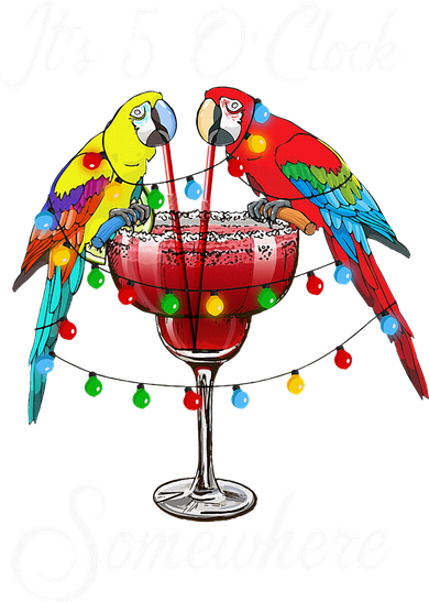 Parrots Drinking Margarita It's 5 O'clock Somewhere Women's T-Shirt