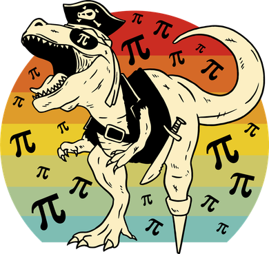 Pirate Dinosaur Retro Sunset Pi Day Toddler Long Sleeve