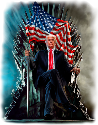 President Donald Trump Sitting On United States Throne Meaningful Gift Kids Sweatshirt