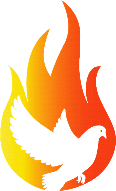 Pentecost Doves Tongues Fire Flame Holy Spirit Catholic Polo