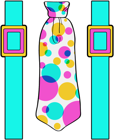 Neon Polka Dot 80s Party Tie And Suspenders Coaster