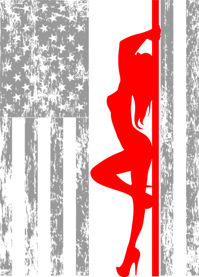 Vintage American Pole Dancer Stripper USA Flag Doggie Tank