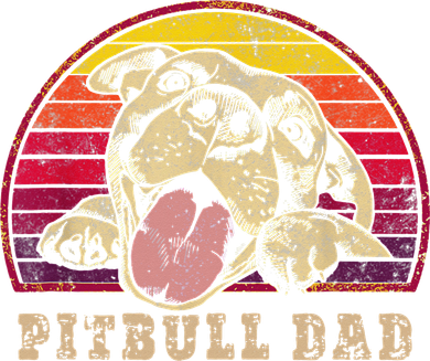 Pitbull Dad Vintage Smiling Pitbull on Sunset Doggie Tank