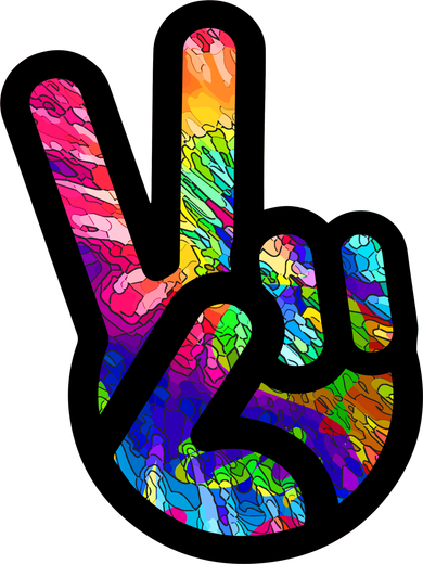 Retro Peace Sign Hand Tote Bag