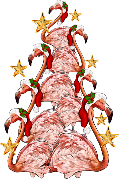 Pink Flamingo Christmas Tree Cute Flamingos Holiday DéCor Great Gift Women's Long Sleeve Shirt